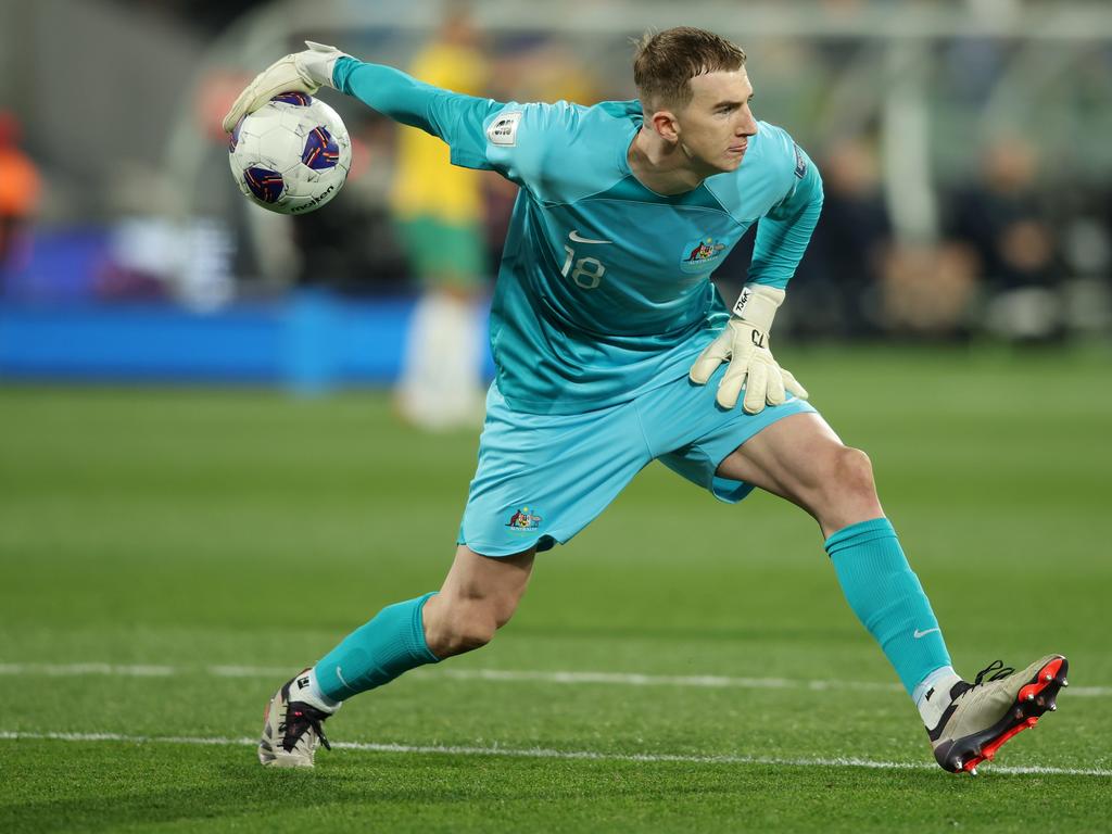 Joe Gauci was chosen ahead of Maty Ryan for the Socceroos in their 3-1 win over China. Picture: Maya Thompson/Getty Images