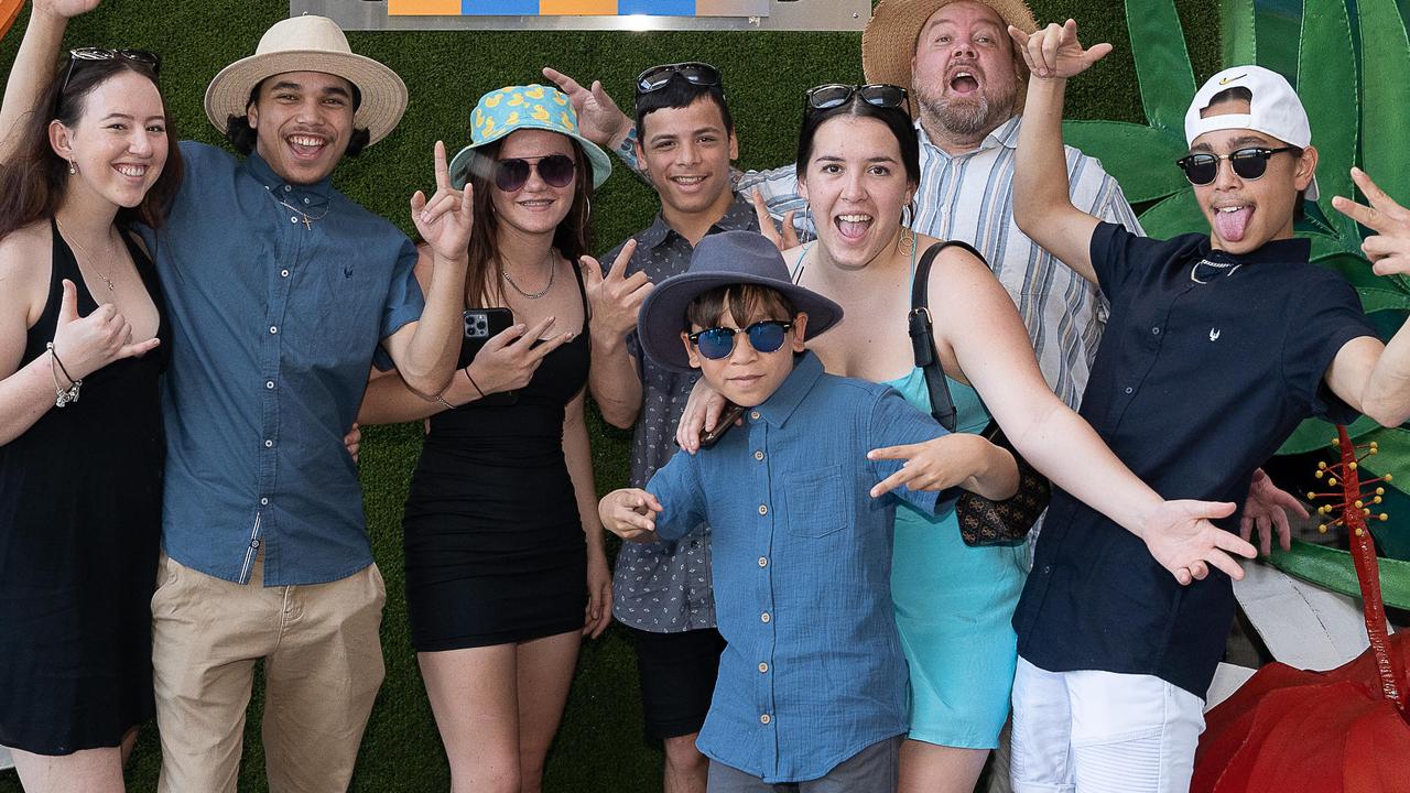 Emma, Armin Casimiro, Summer Martin, Nico Casimoro, Timbo, Katie May, Owyson Casimiro and Pedro Casimiro at the 2023 Darwin Cup Carnival Guineas Day. Picture: Pema Tamang Pakhrin