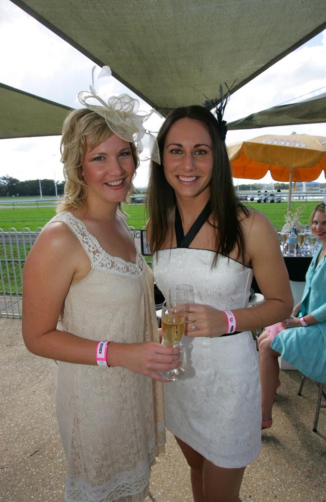 Kylie Hodge and Kristy Munro in 2009. Picture: Brett Wortman