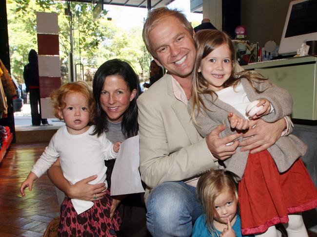 Bill Granger and wife Natalie with their children Bunny, Ines and Edie.