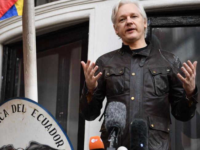 The Australian founder of WikiLeaks took refuge in the Ecuadorean embassy in London in 2012. Picture: AFP