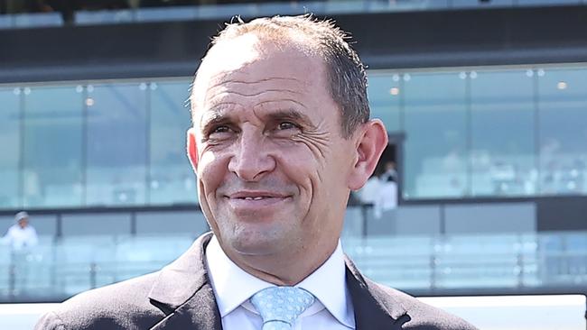 Trainer Chris Waller takes the wrapping off exciting prospect Kilman at Canterbury. Picture: Getty Images