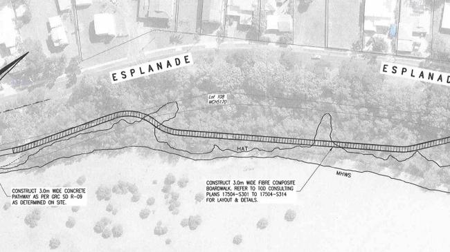 A 400m boardwalk is planned to be built on the Tin Can Bay foreshore as part of a 14km path linking the town with Cooloola Cove.