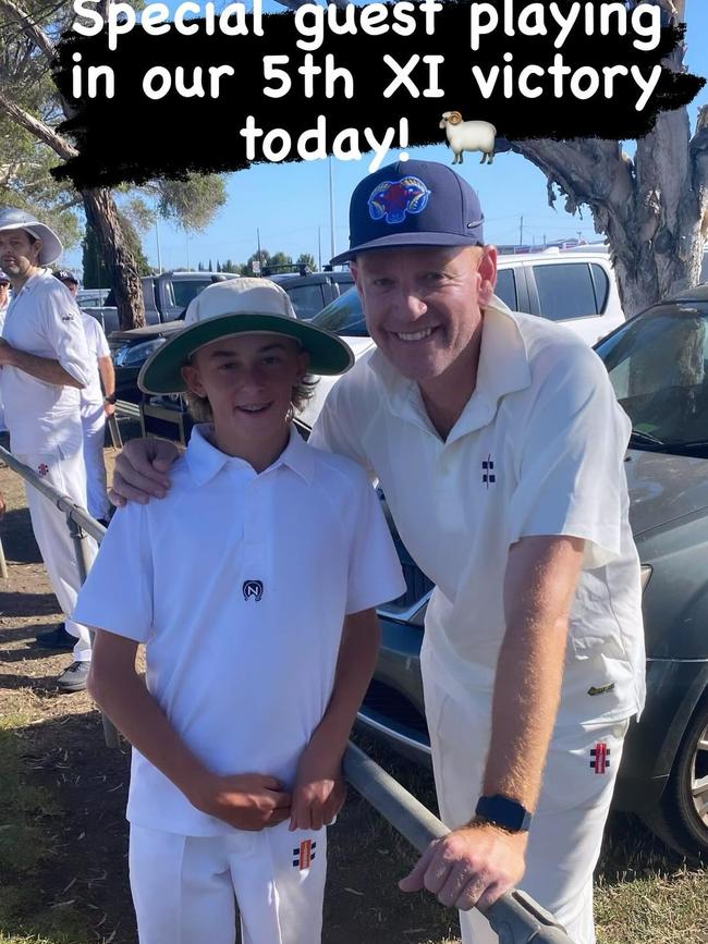 Andrew McDonald played a fifth grade match for Geelong West on February 10. Picture: Geelong West Cricket Club.