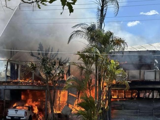 Queensland Ambulance service picture from a house fire on Boykimbal Esplanade at Hope Island at 11.52am Saturday 12th October Picture QAS