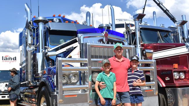 Toby, Tim, and Charlie Donald at the Gatton Showgrounds on Saturday morning, September 30. Toby said he wants to be a truck driver like his dad.