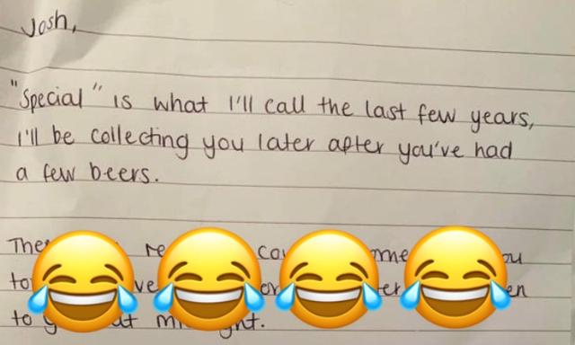 Woman's hilarious note revealing pregnancy to boyfriend found in bar on NYE