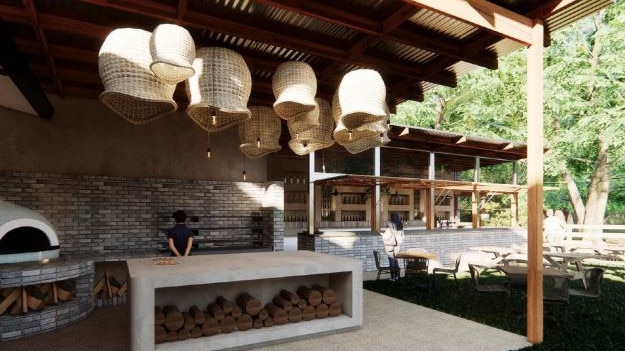 Artist impression of the proposed outdoor pizza kitchen. Picture: Byron Shire Council
