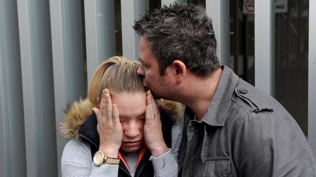 Jay and Dee Windross outside Ringwood Magistrates Court for an earlier hearing for Kamal. Picture: Andrew Henshaw