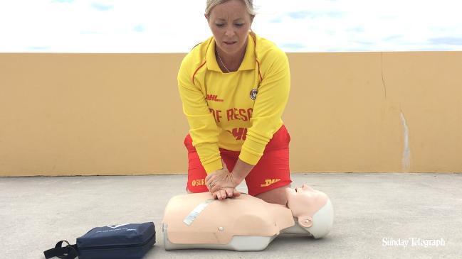 Dana Richards giving a quick CPR Demo at Maroubra SLSC.
