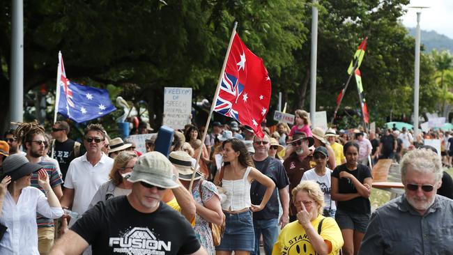 A huge turnout is expected at the Cairns Esplanade on Saturday to protest the latest Covid restrictions. PICTURE: Brendan Radke