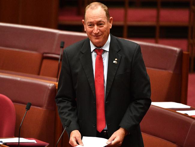 Katter's Australian Party Senator Fraser Anning has put the bill before parliament. Picture: AAP/Mick Tsikas