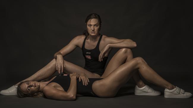 Cate and Bronte Campbell as photographed for Stellar magazine. Picture: Peter Wallis