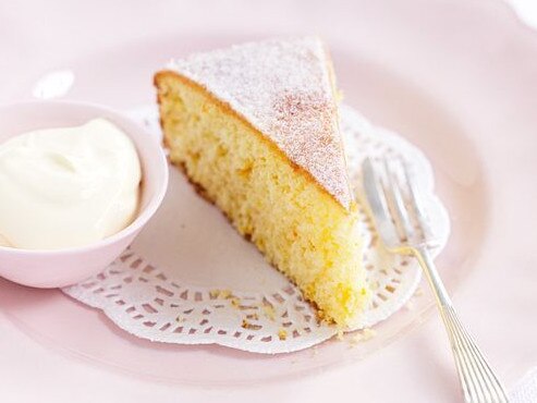 Orange and coconut tea cake.