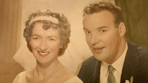 Lillier and Les on their wedding day. Picture: Supplied