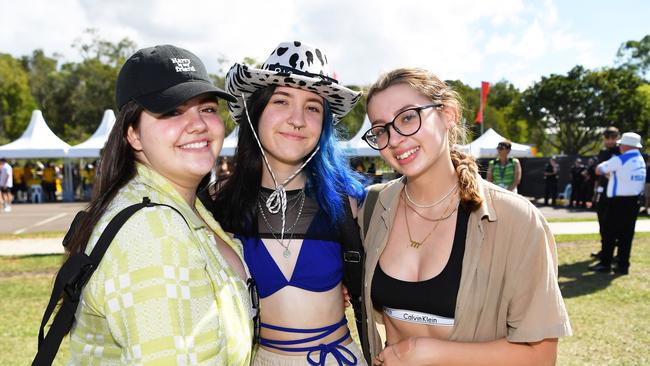 Elisarita Mollo, Kiara Chapman and Jess Tanisso at Groovin the Moo, Sunshine Coast 2023. Picture: Patrick Woods.