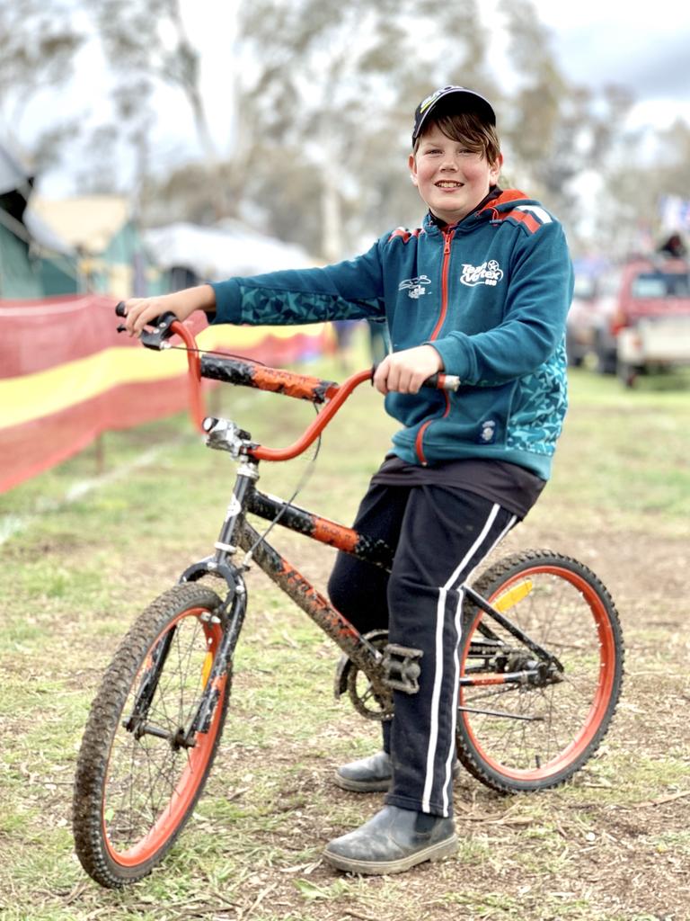 Race fan Zac Bourke (11) pictured on 'The Hill" campsite ahead of the 2018 Supercheap Auto Bathurst 1000. Picture: Richard Dobson (shot on the iPhone XS Max)