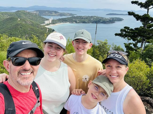 Christian Campanella with his family, wife Rebecca and children Jasmine, Ben and Violet. Picture: Supplied by family