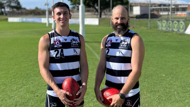 Lucas Jellyman-Turner and Josh Searl of the Broadbeach Cats.