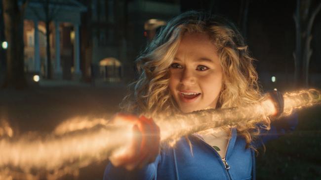 Brec Bassinger says her sporty background was no use when it came to swinging the Cosmic Staff.