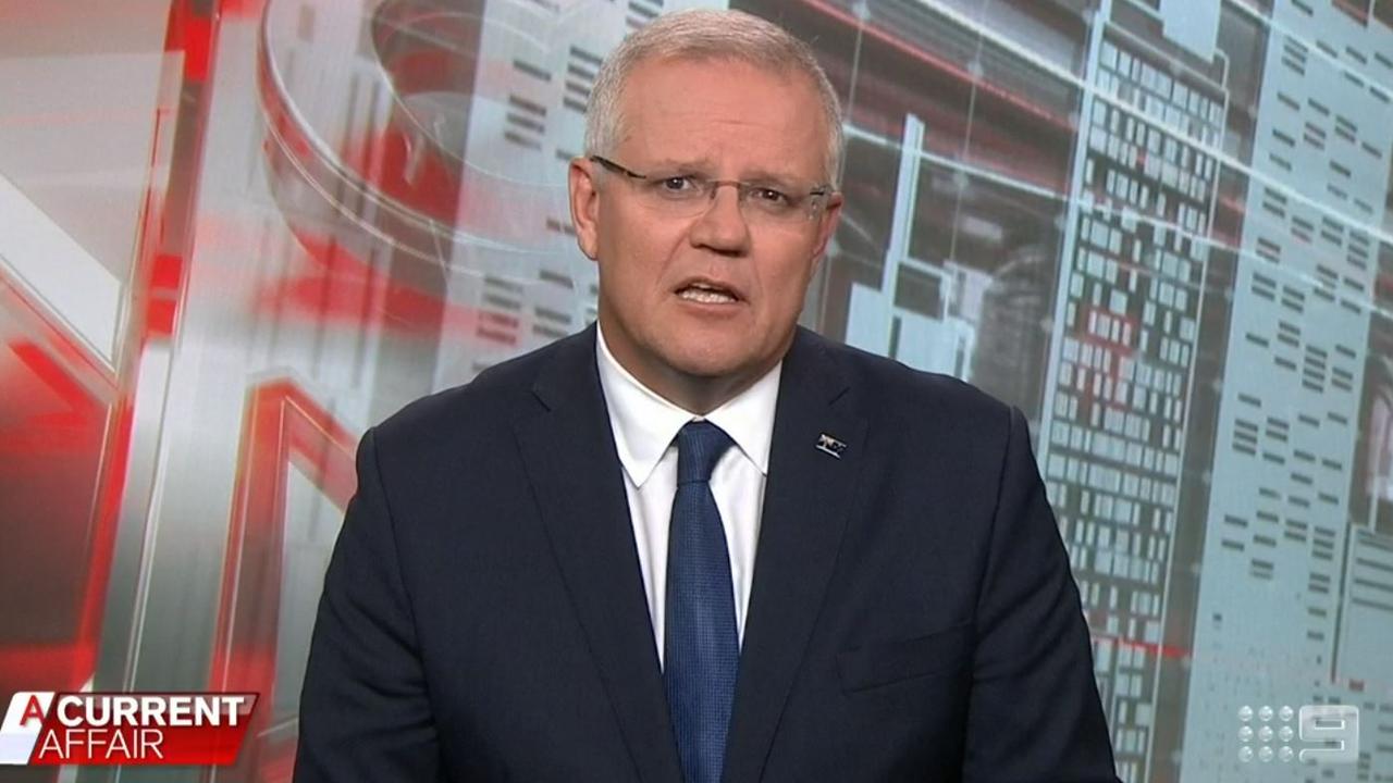 Scott Morrison on A Current Affair. Picture: Nine