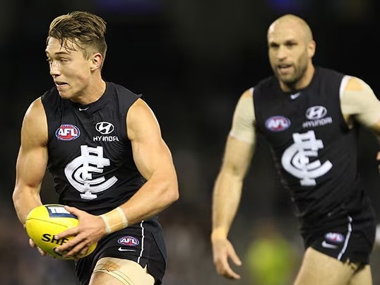 Two of the best midfielders this century lead the way. Picture: Carlton Football Club.