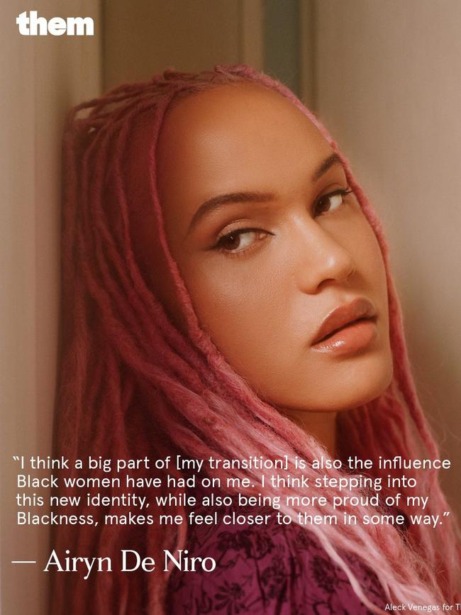 Airyn De Niro revealed her truth in an interview with @them. Picture: @aleckvenegas / @voiceofairyn / Instagram