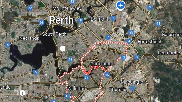 The City of Canning council area takes in portions of Perth's southern suburbs. Picture: Google Maps