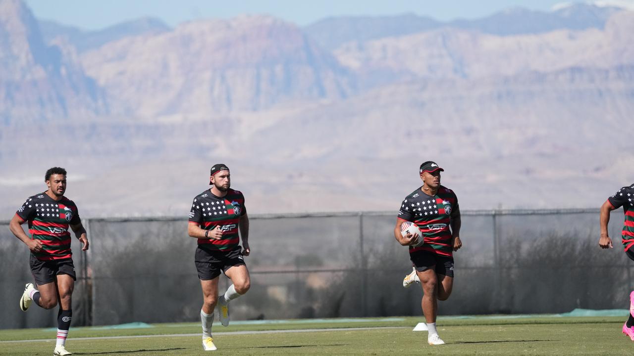 Rabbitohs’ final training session at Las Vegas Raiders HQ. Picture: South Sydney Rabbitohs.