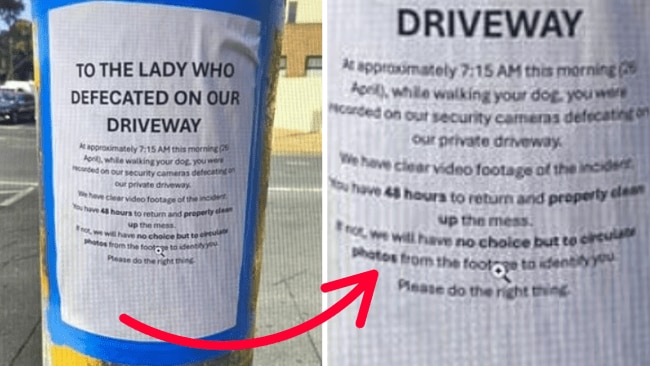 The sign says the Aussie was caught on camera. Image: Supplied