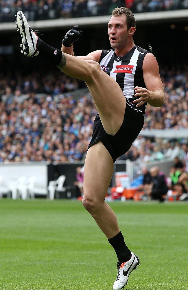 Travis Cloke’s return to form topped off Collingwood’s hard work. Picture: Wayne Ludbey