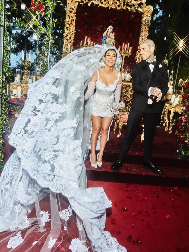 Kourtney Kardashian and Travis Barker were married in a castle.