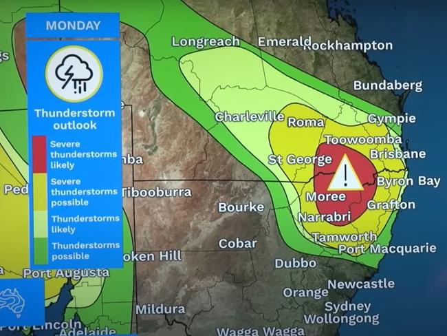 BOM senior meteorologist Miriam Bradbury said southeast Queensland and northeast NSW would see an almost daily thunderstorm risk which could bring heavy rainfall, flash flooding, large hail and damaging winds. Picture: BOM