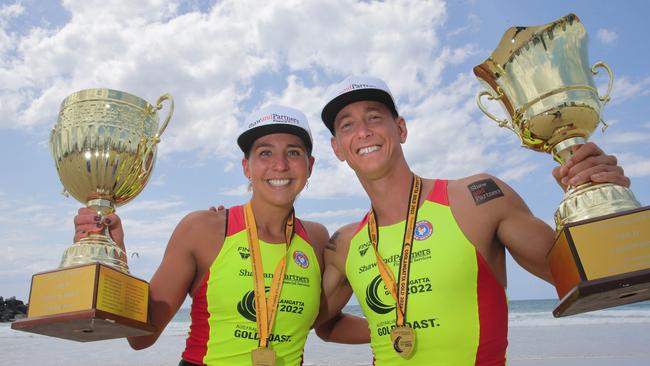 2022 Coolangatta Gold winners Carla Papac and Ali Day. Picture: Surf Life Saving Australia