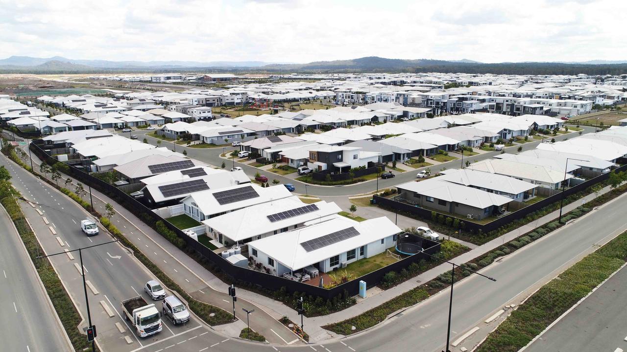 Homes under construction on the corner of Banya Av and Aura Bvd in Nirimba. Picture: Patrick Woods.
