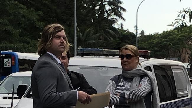 Jack Maartensz (left), outside Manly Court House. Picture: Jim O'Rourke