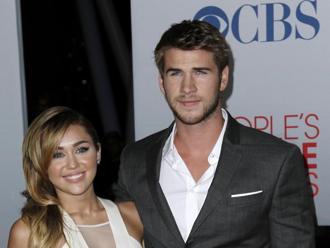 Cyrus and Hemsworth at the People's Choice Awards in LA in January 2012. Picture: AP