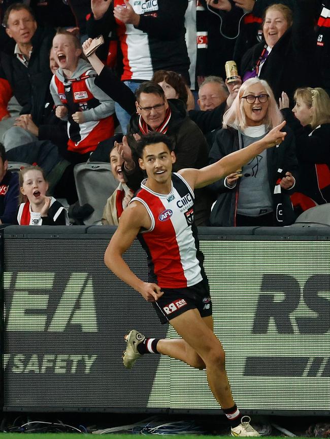 Mitch Owens was outstanding for the Saints. Picture: Michael Willson/AFL Photos via Getty Images