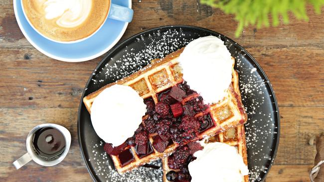 The grizzly bear bramble waffles at Lumberjack Trading Co. Pictures: Adam Yip.