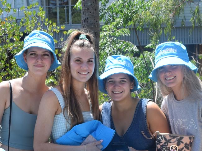 Celebrating Schoolies in Airlie Beach are Townsville's (back) Lauren Di Giacomo, Alyssa Davies, Molly Conn, Faith Sale, (front) Ella Harrison, Sarah Lewis and Belinda Sims.