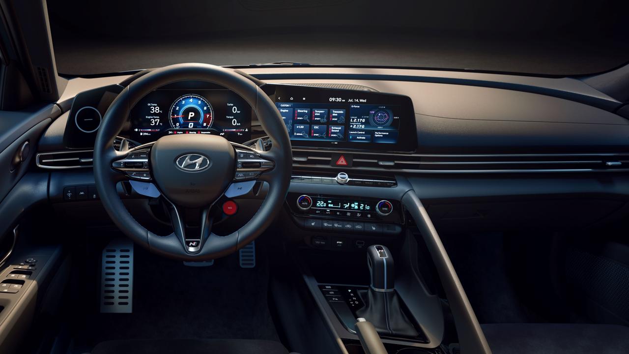 Hyundai’s latest N model has sports seats and paddle shifters.