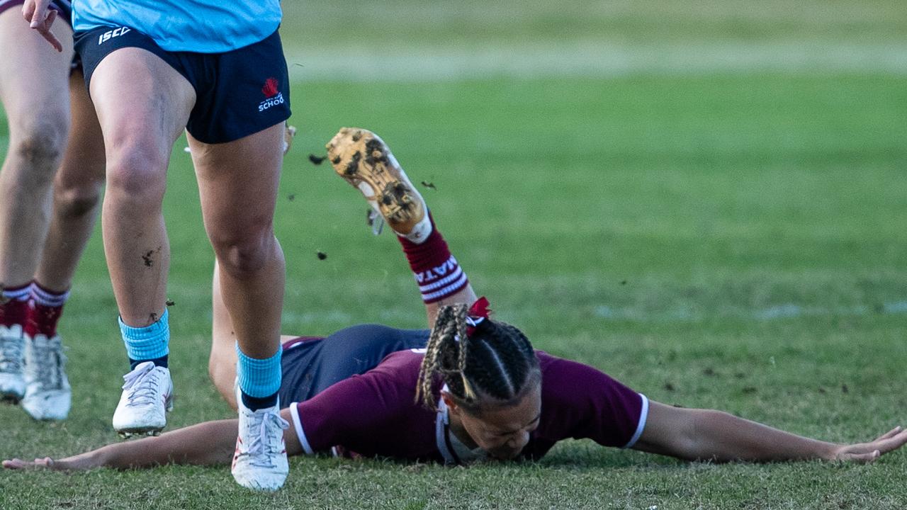 Action from the girls open final between NSW and QLD.