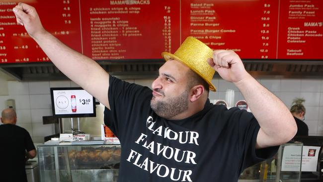 Mama's BBQ Chicken’s Waleed 'Wally' Khawali become a viral sensation in 2017 for all his dancing videos on Facebook to promote his shop. Picture: David Crosling