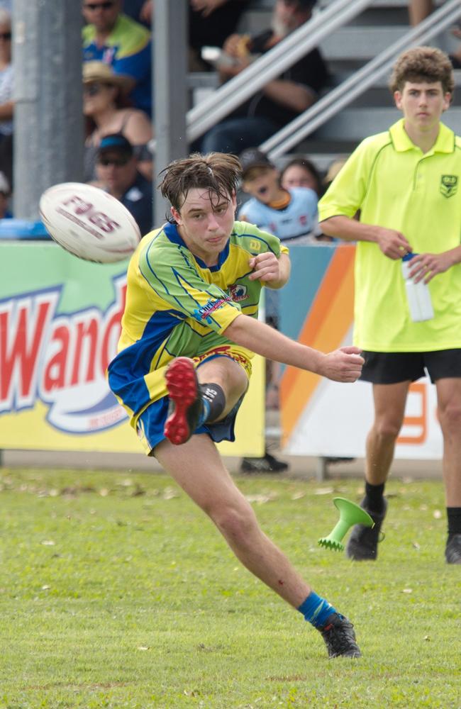 Kyle Atherton in the Wanderers and Moranbah clash in the RLMD U15s semi final, August 21, 2021. Picture: Marty Strecker