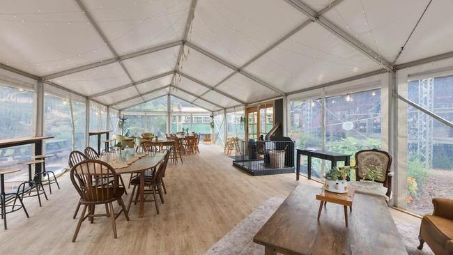 The Conductor’s Cabin Cafe has a pop-up dining gazebo and marquee.