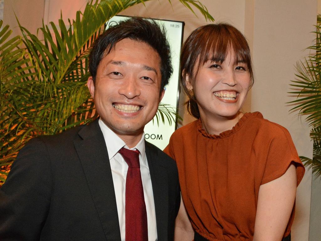 Shinro Imakita and Mari Ozaki at Gold Coast Marathon gala dinner at QT Resort Surfers Paradise. Picture: Regina King.