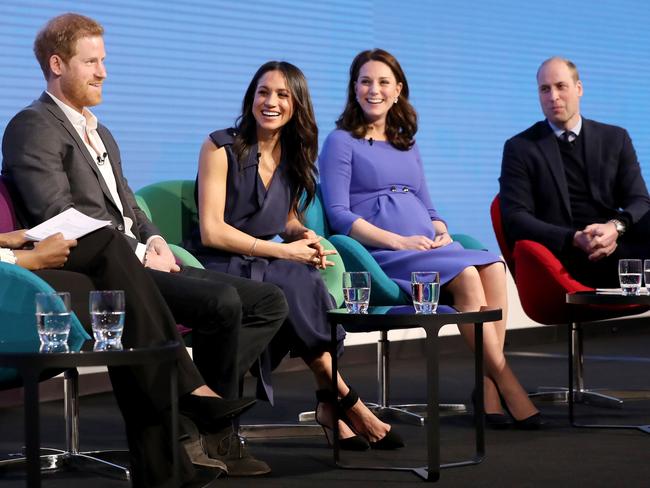 Meghan Markle joins Prince Harry, Prince William and Kate Middleton on ...