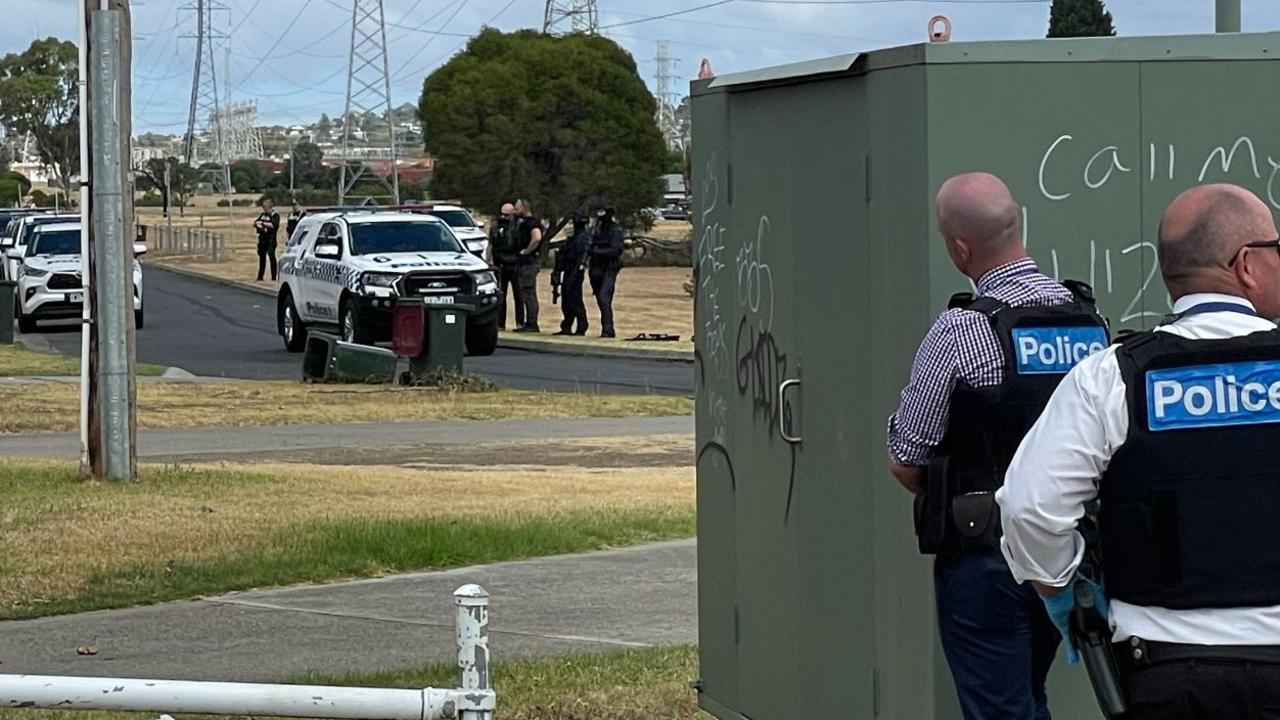 Special police were also assisting officers during the siege. Picture: NCA NewsWire / Chelsea Bunting.