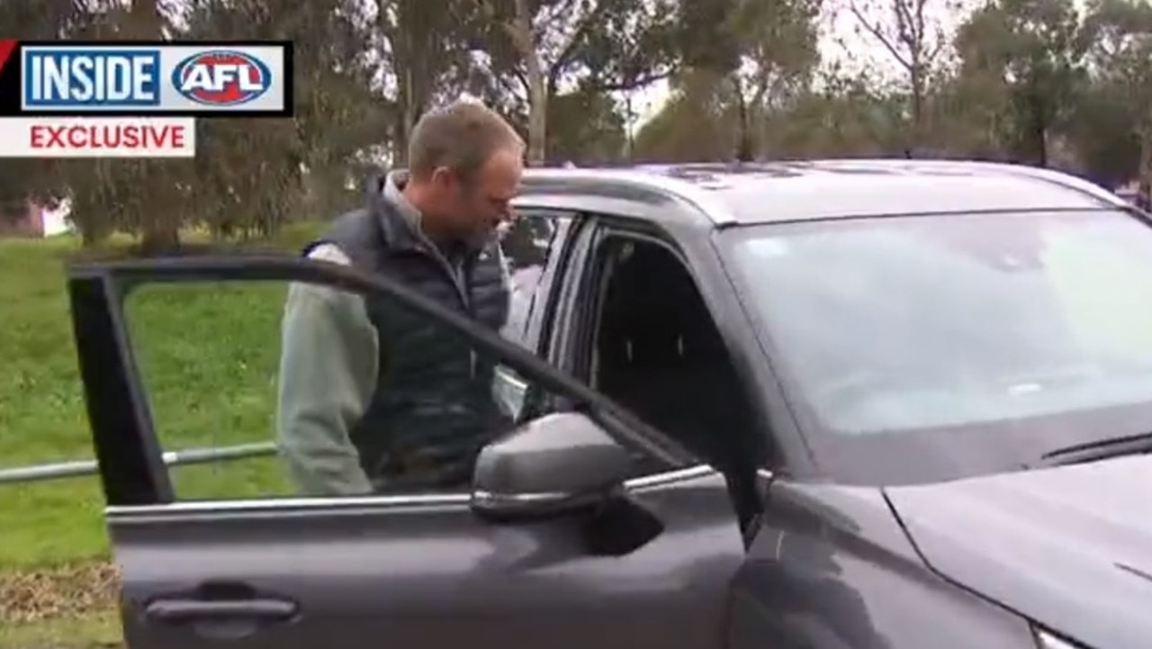 Ben Rutten was spotted at Richmond headquarters on Friday. Picture: 7NEWS