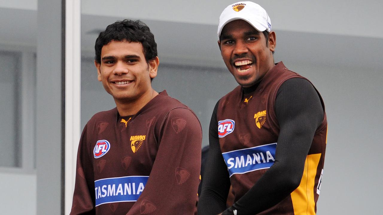 Cyril Rioli and Carl Peterson at Hawthorn.